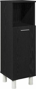 vidaXL Dulap de Baie cu ușă Stejar Negru 30 x 30 x 95 cm Lemn compozit