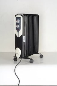 Calorifer electric Floria ZLN3666,Negru 2500 W, 11 elementi, 3 trepte de putere, Termostat reglabil, Protectie supra-incalzire, Indicator luminos,