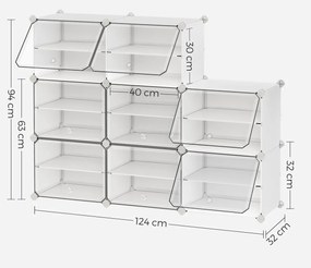 Pantofar modular AGMO 83x125 cm, alb