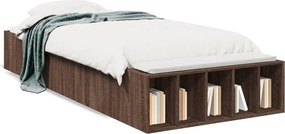 vidaXL Cadru de pat, stejar maro, 90x200 cm, lemn prelucrat