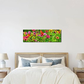 Tablou cu flori de luncă (cu ceas) (90x30 cm)