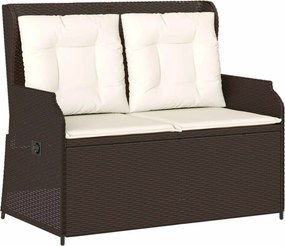 vidaXL Bancă de grădină Maro poliratan