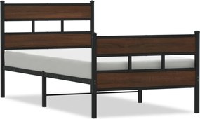 vidaXL Cadru de pat fără saltea, cu tăblie de cap/picioare, 75x190 cm