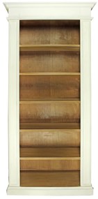 Biblioteca Grace din lemn alb cu maro 93x40x205 cm