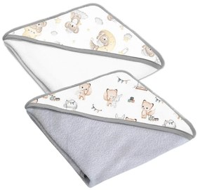Set doua prosoape bebelus din bumbac cu gluga 90x90 cm Kidizi Koala Friends
