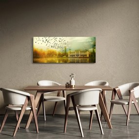 Tablou peisajului pictat cu sediul (120x50 cm)