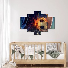 Tablou - Minge de fotbal în flăcări (150x105 cm)