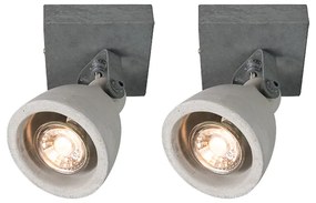 Set de 2 spoturi industriale gri beton 1 lumină - Creto