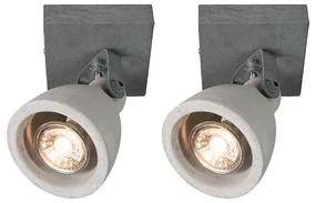Set de 2 spoturi industriale gri beton 1 lumină - Creto