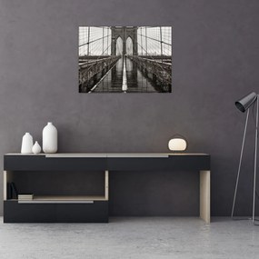 Tablou pe sticlă - Podul Brooklyn (70x50 cm)