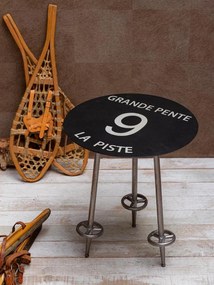 Măsuță laterală neagră din metal, Ø45 cm, "Grande Pente 9"