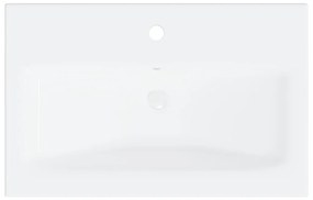 Dulap cu chiuveta incorporata, alb si stejar sonoma, PAL alb si stejar sonoma, 60 x 38.5 x 45 cm