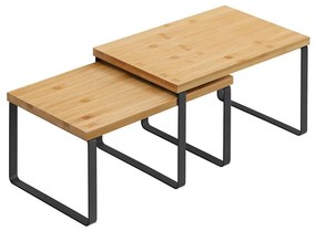 Set de 2 rafturi de depozitare MARGE, negru/maro