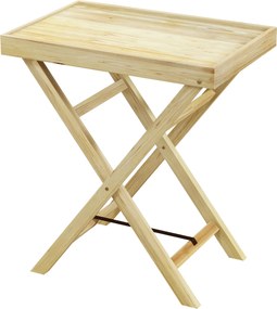 Outsunny Masă de grădină exterior rectangulară din lemn pentru balcon terasă 68L x 44l x 75H cm Natural | Aosom Romania