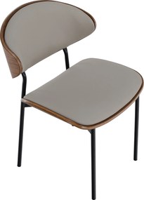 Scaun de sufragerie, bej/nuc/negru, MARSIA
