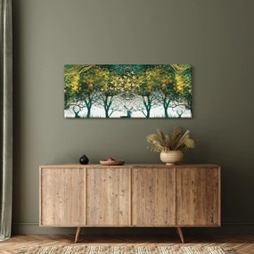 Tablou - Căprioare în pădurea verde (120x50 cm)