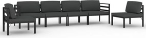 vidaXL Set mobilier de grădină cu perne, 6 piese, antracit, aluminiu