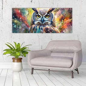 Tablou - Pictură de o bufniță (120x50 cm)