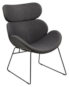 Fotoliu cu picioare negre Actona Cazar, gri închis