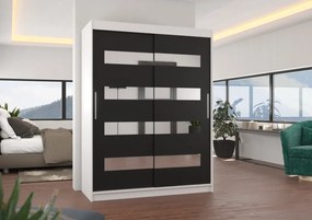 Dulap cu usi glisante si oglinda 150x200 cm, Baltic, ADRK Furniture (Culoare: Ciocolata)