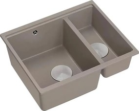 Chiuveta compozit incastrata Quadron Logan 150 bej - inox 56x46 cm