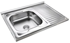 Chiuveta inox incastrata Quadron Pop Robin 111 inox satinat 80x60 cm stanga