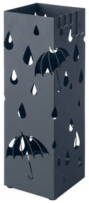 Suport umbrele cu tavita colectare apa si 4 carlige patrat Metal Negru