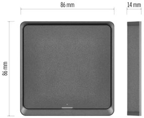 Comutator cu 1 buton GoSmart Tuya negru