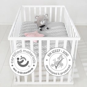 Țarc pentru copii alb cu roți 100x75 cm Style – Roba