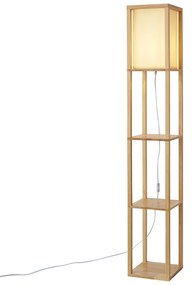 Lampă de podea modernă din lemn cu abajur bej - Stojan