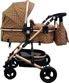 Carucior nou nascuti 2 in 1 Baby Care™ PRO 531, Cu geanta bebe, Cadru Aluminiu Gold , Amortizoare, Roti din cauciuc plin AVE, Spatar reglabil 3