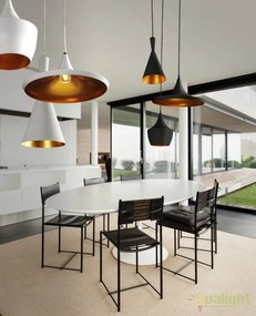 Lustra retro design industrial MIX alb/auriu