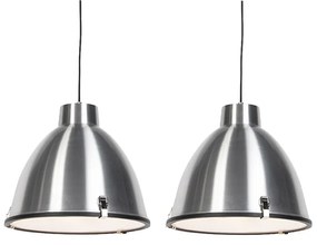 Set de 2 lămpi suspendate din aluminiu 38 cm cu dimmer - Anteros