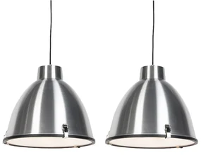 Set de 2 lămpi suspendate din aluminiu 38 cm cu dimmer - Anteros