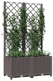 Jardiniera de gradina cu spalier maro, 80x40x136 cm, PP 1, Maro, 80 x 40 x 136 cm