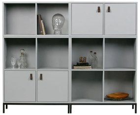 Bibliotecă modulară gri din lemn de pin 81x41 cm Vt – vtwonen