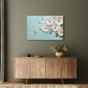Tablou - Flori pe fundal albastru (90x60 cm)