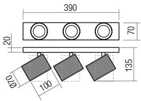 Redo 01-3405 - Spot DELPHI 3xGU10/7W/230V, auriu