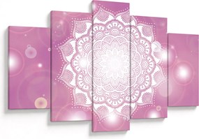 Tablou - Mandala pe fundal roz (150x105 cm)