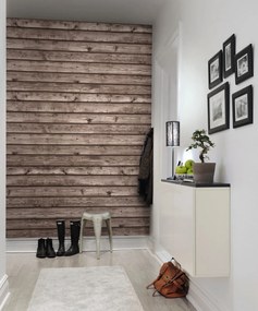 Fototapet, Horizontal Boards, Brown, Rebel Walls
