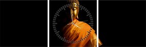 Tablou - Statuia lui Buddha de aur (cu ceas) (90x30 cm)