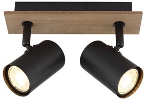 Plafoniera cu 2 Spoturi directionabile LINCA natur/negru