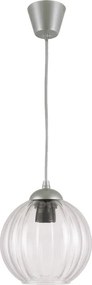 Brilagi - Pendul LED pe cablu RETRO GLASS 1xE27/60W/230V Ø 18 cm argintiu/transparent