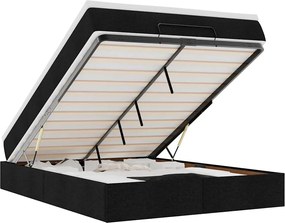 vidaXL Cadru de pat otoman cu saltea țesătură neagră 140x190cm