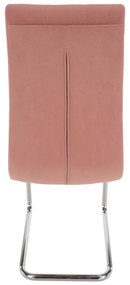Scaun de masă, ţesătură de catifea roz / crom, SALOMA NEW