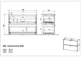 Dulap sub chiuvetă gri antracit 80x59 cm Modesto – Germania