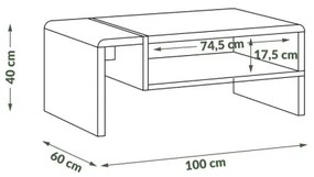 Măsuță de cafea FRED alb/gri