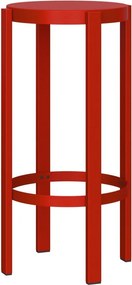 Scaun de bar roșu din oțel (înălțime șezut 75 cm) Doon – noo.ma