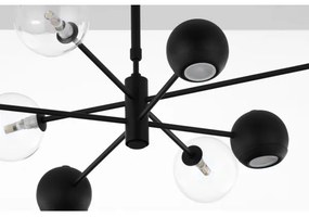 Lustră pe tijă Jupiter 1996 MOKA 4xGU10/10W/230V + 4xG9/10W/230V negru/transparent