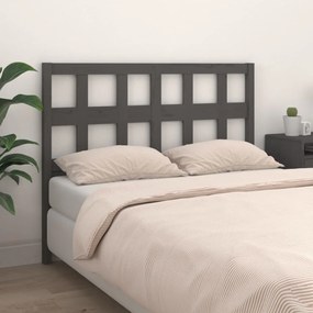 vidaXL Tăblie de pat, gri, 125,5x4x100 cm, lemn masiv de pin